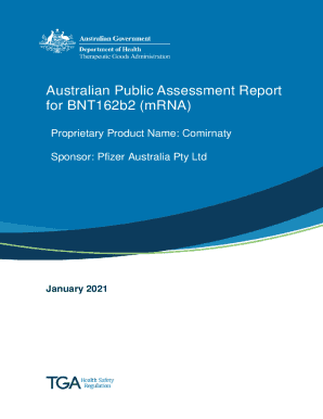 Australian public assessment report for BNT162b2 (mRNA). prescription medicines