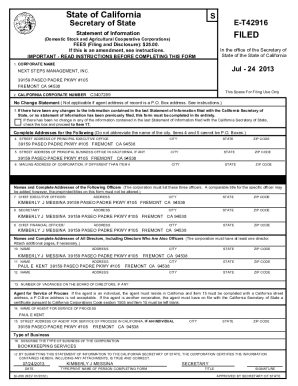California Statement of Information