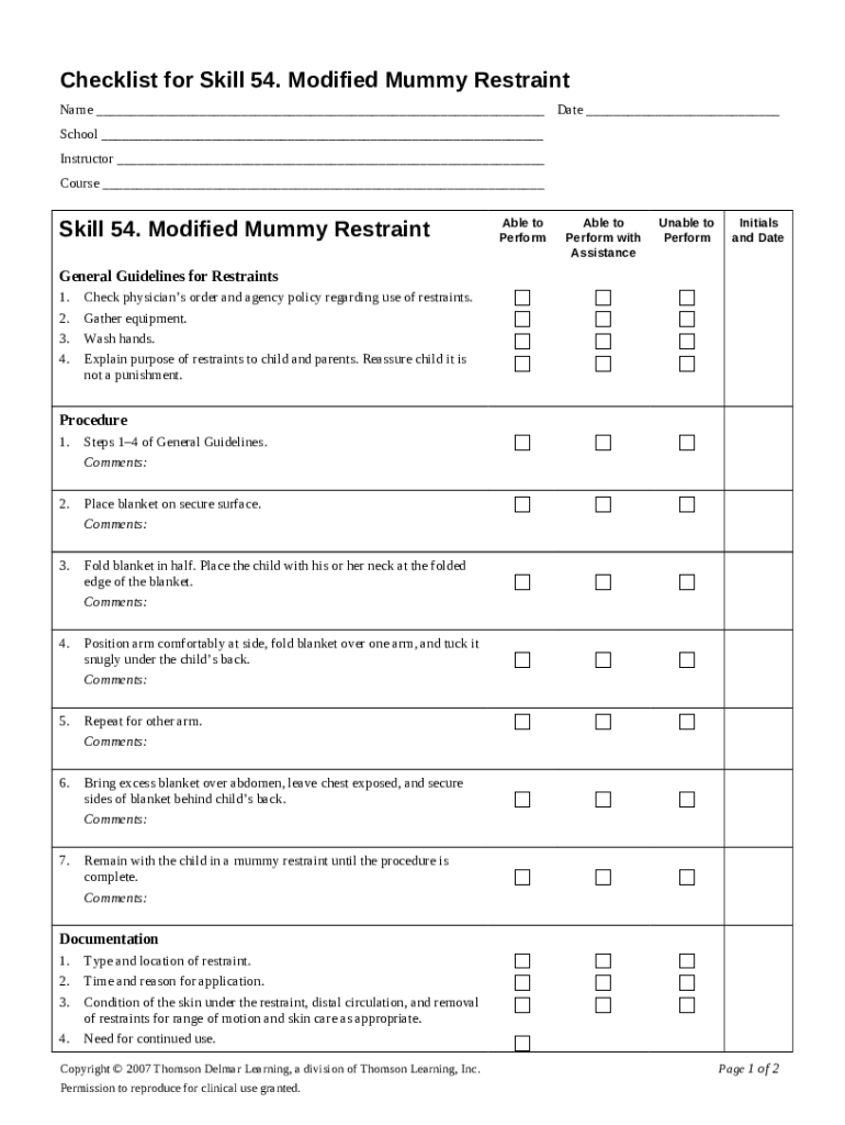 modified mummy restraint Doc Template pdfFiller