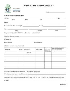 Food Service Forms &amp;amp;amp; Applications - TAHD