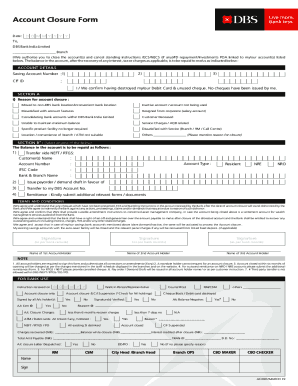 DBS Bank India Account Closure Form