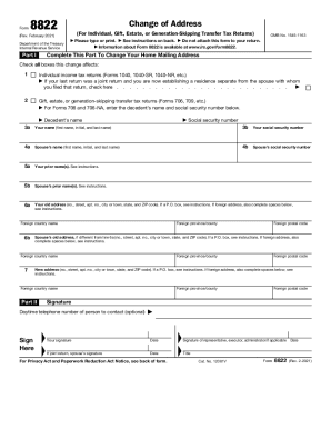2021 Form IRS 8822 Fill Online, Printable, Fillable, Blank - pdfFiller