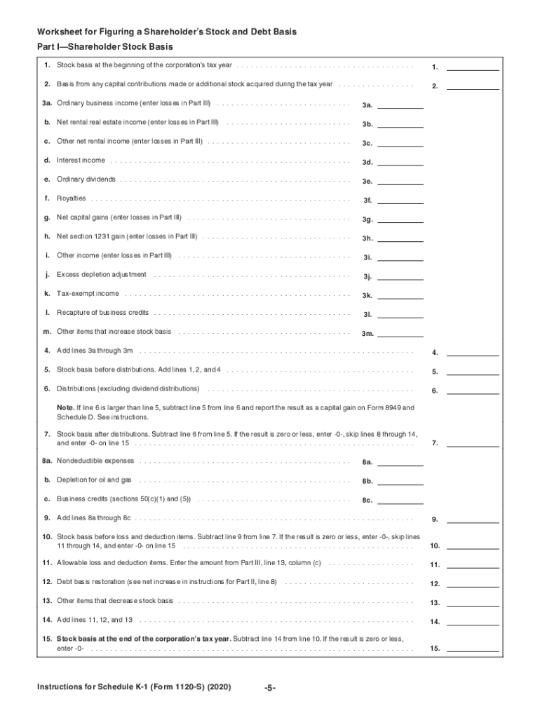 Irs Instruction 1120s Schedule K 1 2020 2022 Fill Out Tax Template Online Us Legal Forms