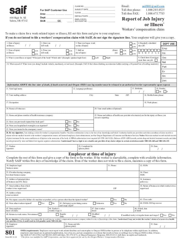 saif form 827 Preview on Page 1