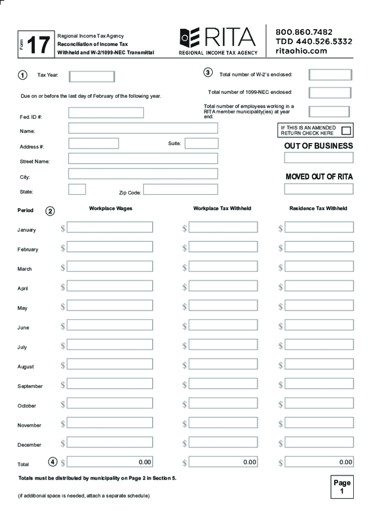 2020 2022 Form OH RITA 17 Fill Online Printable Fillable Blank 2020 2022 Form OH RITA 17 Fill Online Printable Fillable Blank