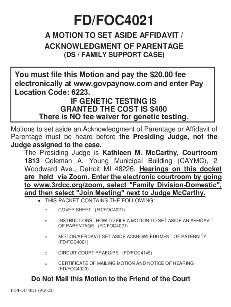 Affidavit To Set Aside Acknowledgment Of Paternity - Forms ... - Fill and  Sign Printable Template Online | US Legal Forms