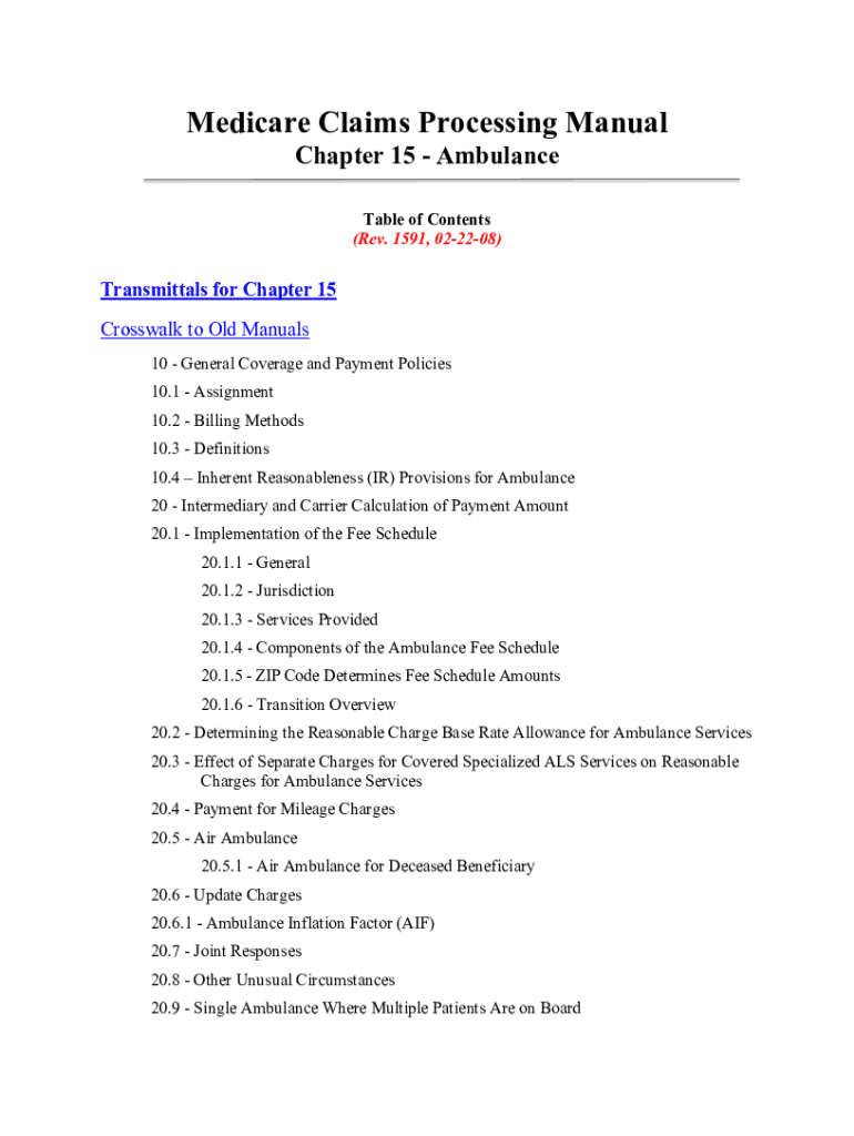 Fillable Online Medicare Claims Processing Manual Medicare Claims Fillable online medicare claims processing manual medicare claims