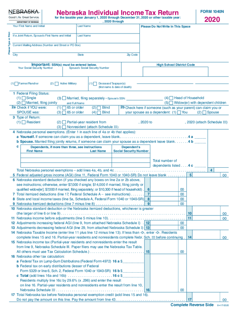 Form 1040N instructions Preview on Page 1