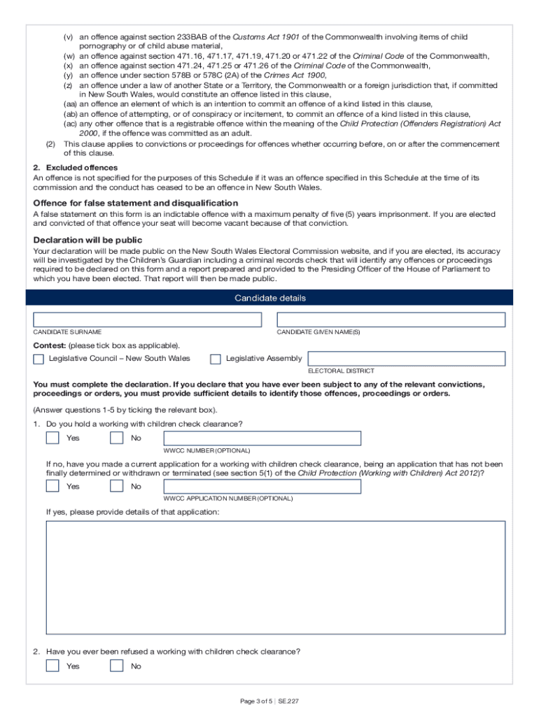 Fillable Online Child protection declaration. Application form to make ...