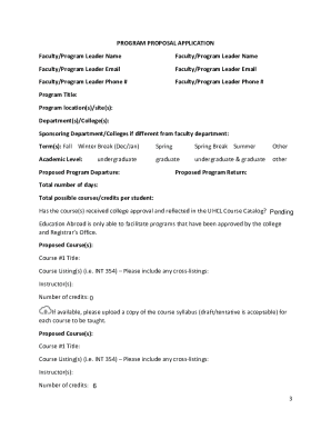 Education Abroad Faculty & Program Director Program Proposal