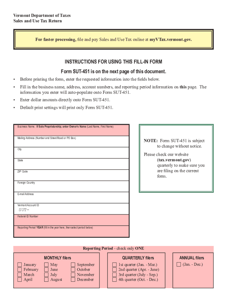 form sut 451 Preview on Page 1.