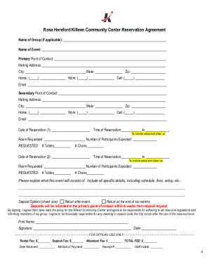Fill - Free fillable Rosa Hereford Killeen Community Center General ...