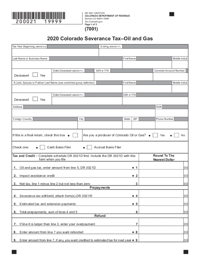 colorado severance tax return Preview on Page 1.