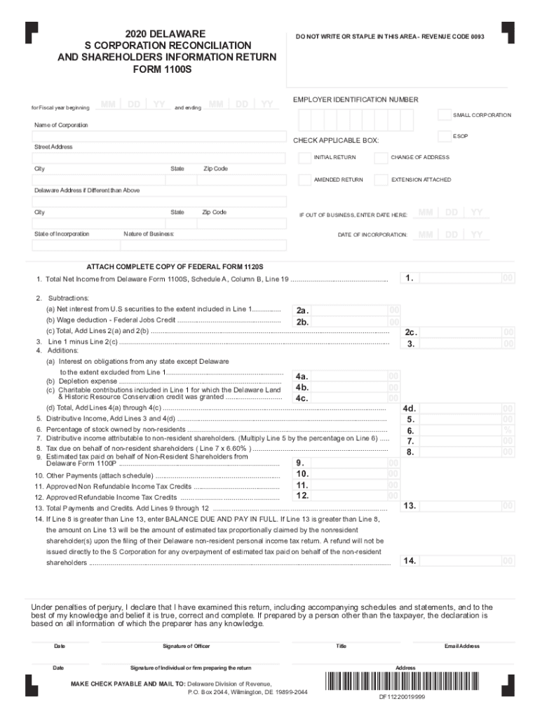 delaware 1100s form Preview on Page 1