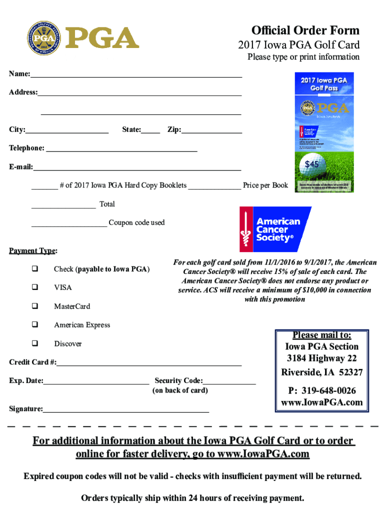 Fillable Online For additional information about the Iowa PGA Golf Pass Fax Email Print