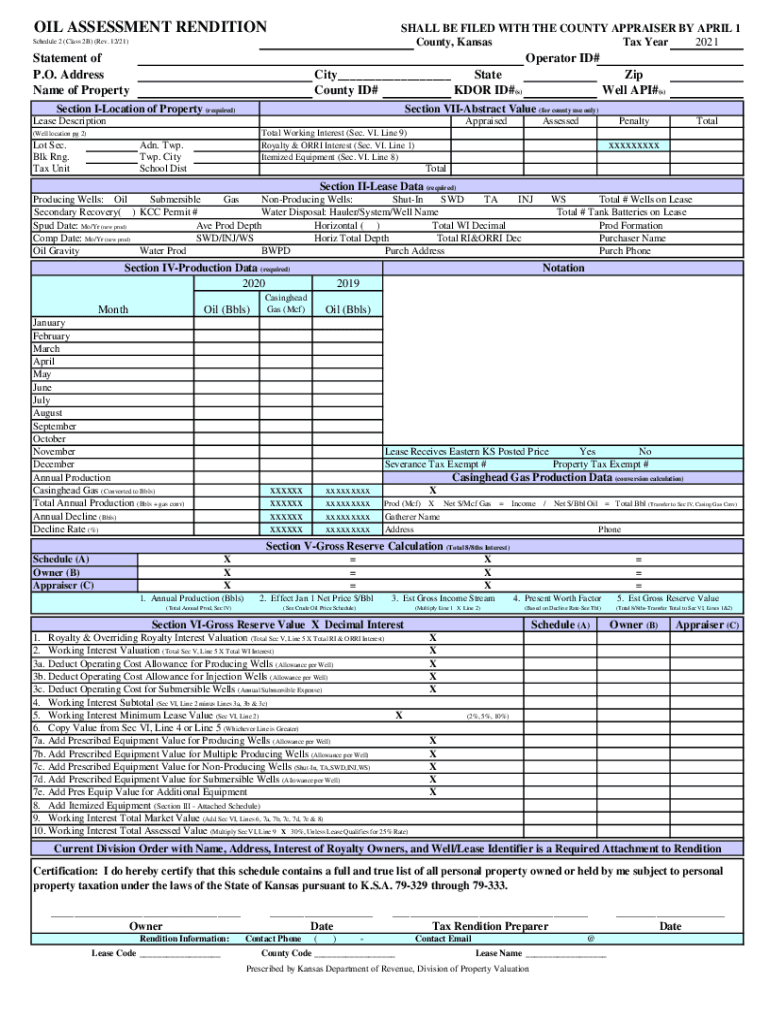 OIL ASSESSMENT RENDITION SHALL BE FILED WITH THE COUNTY ... Preview on Page 1