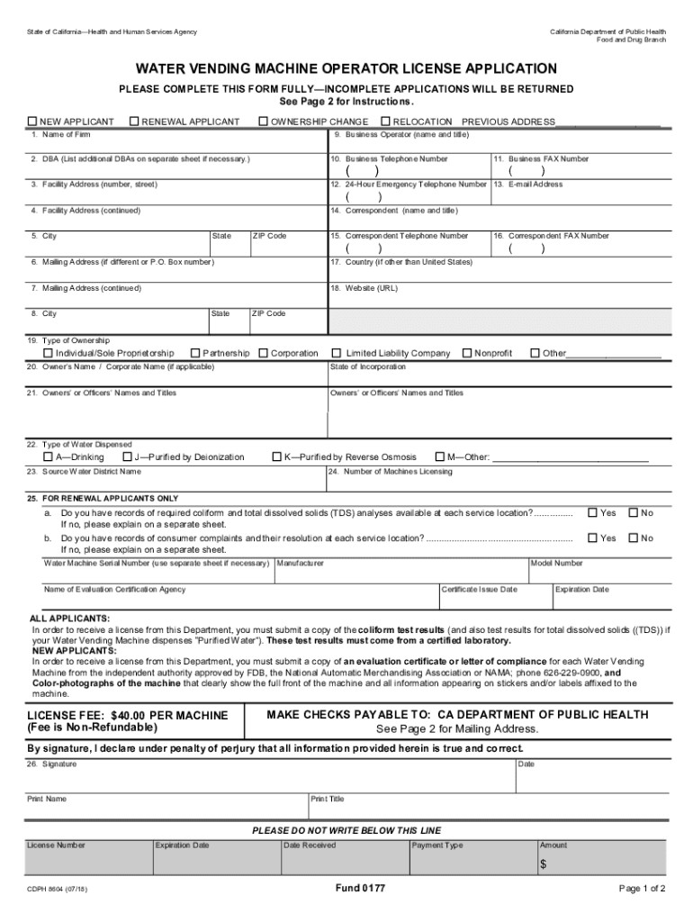 An Initial Application (CDPH 283B) - California Department of Preview on Page 1