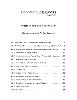 Wisconsin Residential Listing Contract