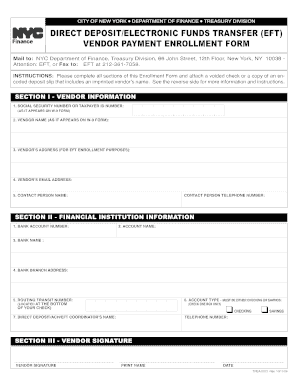 New York Vendor Payment Enrollment Form
