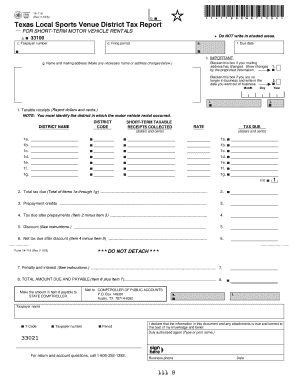 Texas Local Sports Venue District Tax Report