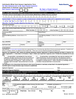 Department of Defense Travel Card Application Form
