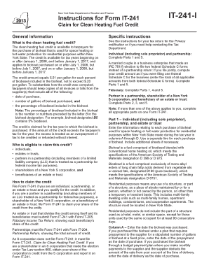 New York Clean Heating Fuel Credit Form IT-241