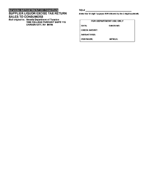 Nevada Supplier Liquor Excise Tax Return