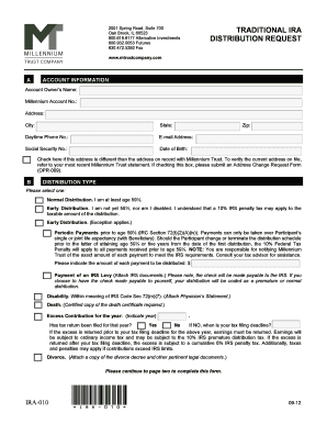 Traditional IRA Distribution Request Form