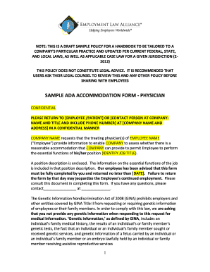 ADA Accommodation Form for Physicians