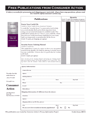 Freeze Your Credit File Order Form