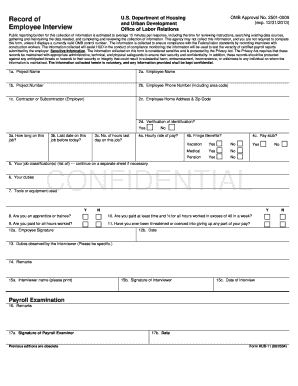 HUD Employee Interview Form