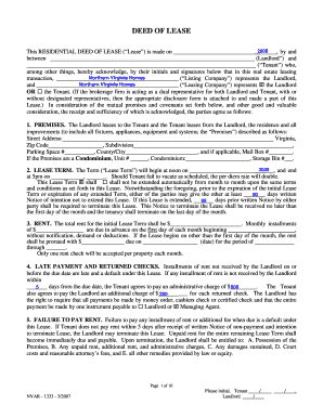 Residential Deed of Lease