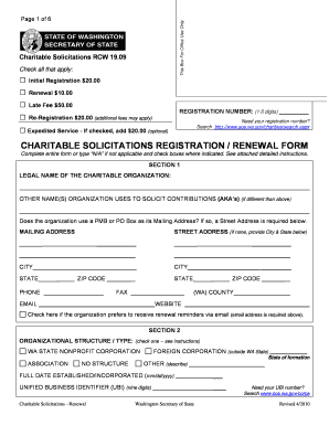 Charitable Solicitations Registration Form