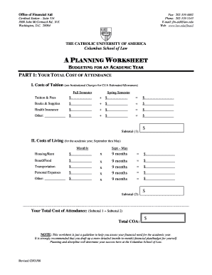 Budgeting for an Academic Year