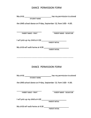 Dance Permission Form