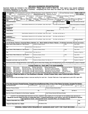 Nevada Business Registration Form