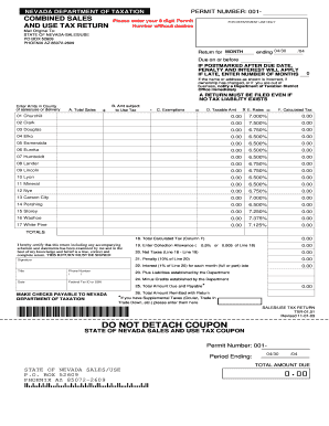 Nevada Combined Sales and Use Tax Return