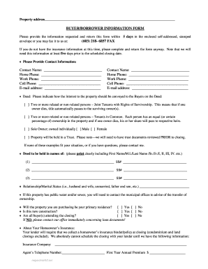 Buyer/Borrower Information Form