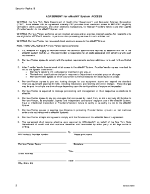 eMedNY System Access Agreement