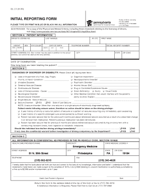 Pennsylvania Driver License Medical Report Form