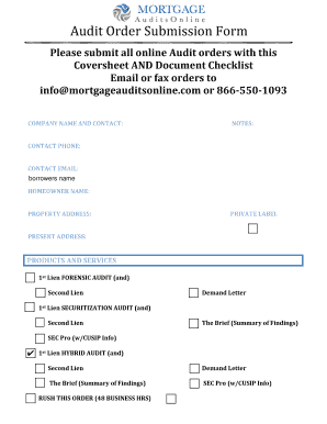 Audit Order Submission Form