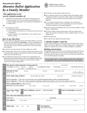 Massachusetts Absentee Ballot Application
