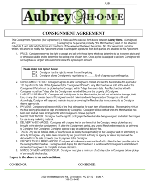 Consignment Agreement Template
