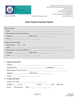 Septic System Inspection Report