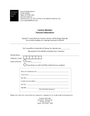 Fastcase Subscription Form