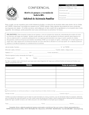 Solicitud de Asistencia Familiar
