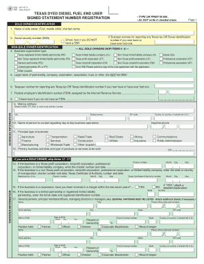 Texas Dyed Diesel Fuel End User Registration