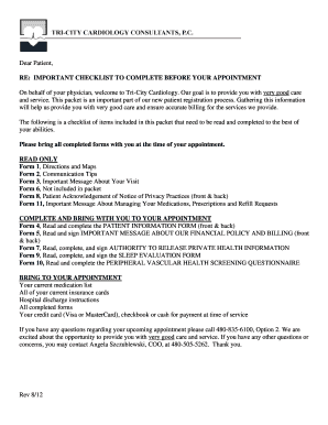 New Patient Registration Checklist