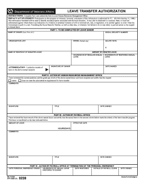 Leave Transfer Authorization Form