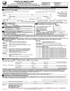 Maryland 457(b) and 401(k) Participation Agreement